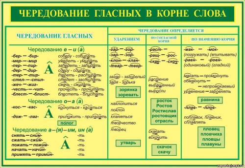 Составьте таблицу чередующиеся о-а и е-и в корнях слов и заполните её двумя примерами на каждую ор