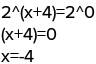 2^х+4=1 решите показательное уравнение