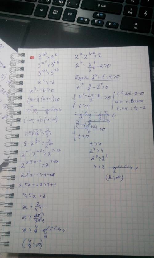 3^x^2> 9^8 2^x-2^3-x> 2 x^2*+1> x^2+2^x 0,5sqtr32^x> 2/4^x