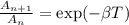 \frac{A_{n+1}}{A_n} = \exp(-\beta T)