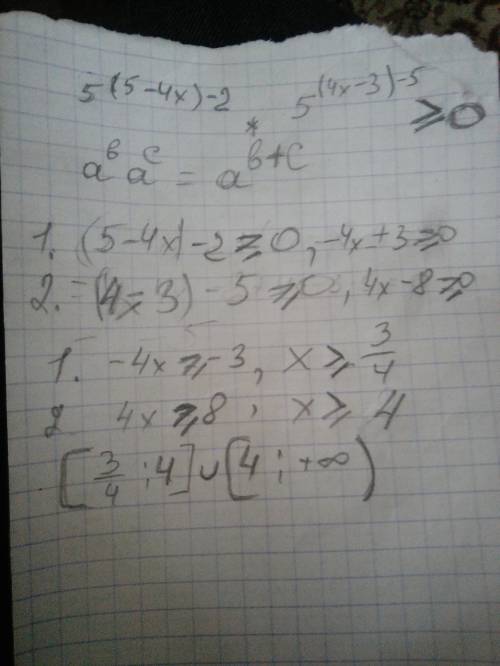 5^(5-4x)-2*5^(4x-3)-5> =0 решить уравнение. ^ степень, то что в скобках это всё степень