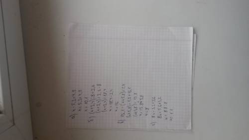 Найдите неизвестное число: а) х - 5,2 = 4,9; б) (х + 2,4) : 8 = 2,3; в) 12,1 - (х + 5,8) = 1,7 г) 8х