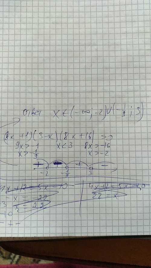 (9x+1)(3-x)(8x+16)> 0 решить решения неравенство методом интервала