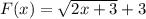 F(x)=\sqrt{2x+3} +3