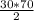 \frac{30*70}{2}