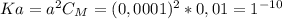 Ka= a^{2} C_{M} =(0,0001 )^{2} *0,01= 1^{-10}