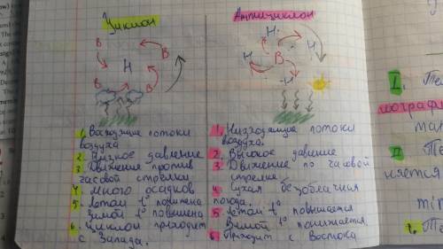 Составьте сравнительную характеристику: тёплого и холодного фронтов; циклона и антициклона