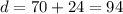 d=70+24=94