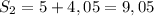 S_2=5+4,05=9,05