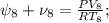 \psi_8 + \nu_8 = \frac{PV_8}{RT_8} ;