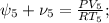 \psi_5 + \nu_5 = \frac{PV_5}{RT_5} ;