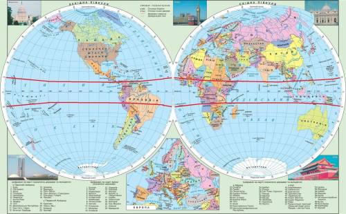 По политической карте полушарий в приложении определите через какие страны проходят параллели: а)10