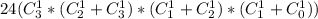 24(C^{1}_{3}*(C^{1}_{2}+C^{1}_{3})*(C^{1}_{1}+C^{1}_{2})*(C^{1}_{1}+C^{1}_{0}))