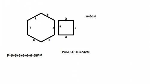Начертите шестиугольник у кота у которого все стороны равны его периметр равен 36 сантиметров а рядо