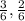 \frac{3}{6}, \frac{2}{6}