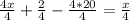 \frac{4x}{4} + \frac{2}{4} - \frac{4*20}{4} = \frac{x}{4}