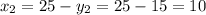 x_2=25-y_2=25-15=10