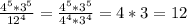 \frac{4^5*3^5}{12^4} = \frac{4^5*3^5}{4^4*3^4} =4*3=12