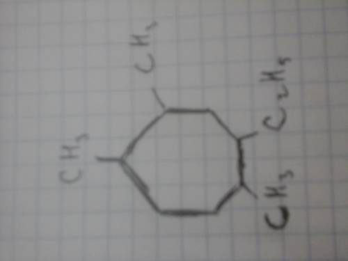Построить: 1,2,5-триметил-4-этилциклогептан и 2 его изомера