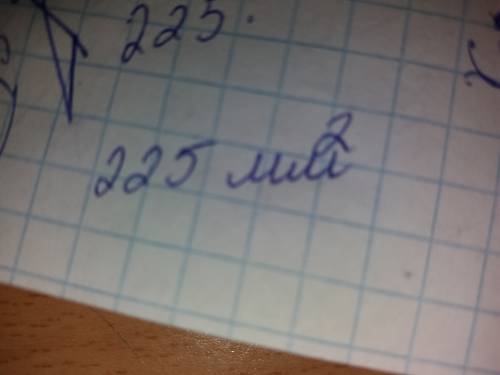 Найдите площадь квадрата со стороной 15 мм.