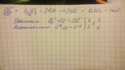 Cl2+k2so3+koh--> kcl+k2so4+h2o расставить коэффициенты методом ионно-электронного