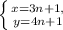 \left \{ {{x=3n+1}, \atop {y=4n+1}} \right.