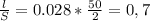 \frac{l}{S} =0.028* \frac{50}{2} =0,7