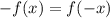 -f(x) = f(-x)