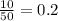 \frac{10}{50}=0.2