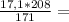 \frac{17,1*208}{171} =