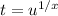 t=u^{1/x}