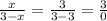 \frac{x}{3-x}=\frac{3}{3-3}=\frac{3}{0}