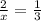 \frac{2}{x} = \frac{1}{3}