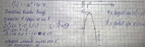 Найти промежутки возрастания и убывания функции f(x)=-2x^2+6x-7. решите