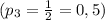 (p_3= \frac{1}{2}=0,5)