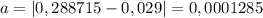 a=|0,288715-0,029|=0,0001285