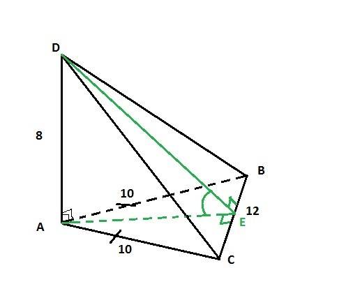 Втетраэдре авсд ребро ад перпендикулярно к плоскости авс ав=ас=10см вс=12 см ад=8 см найти линейный