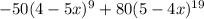 -50(4-5x)^9+80(5-4x)^{19}