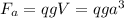 F_a = qgV=qga^3