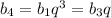 b_4=b_1q^3=b_3q