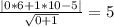 \frac{|0*6+1*10-5|}{ \sqrt{0+1} } =5