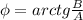 \phi=arctg \frac{B}{A}