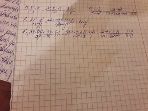 Сократить дроби: 1)x^2+x/x^2 2)a+2b/a^2-4b^2 3)4x^2-y^2/2x-y 4)ax-ay+3x-3y/a^2-9