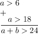 a6\\ +\\ \dfrac{a18}{a+b24}