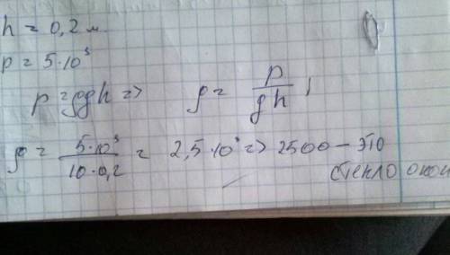 Определите плотность жидкости если на глубине 20 см давление равно 5кпа