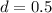 d=0.5