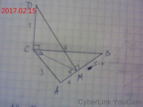 Катеты прямоугольного треугольника авс равны 3 и 4. из вершины прямого угла с проведен к плоскости э