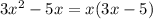 3x^2-5x=x(3x-5)