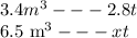 3.4 m^{3}---2.8t&#10;&#10;6.5 m^{3} ---xt