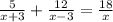 \frac{5}{x+3}+\frac{12}{x-3}=\frac{18}{x}